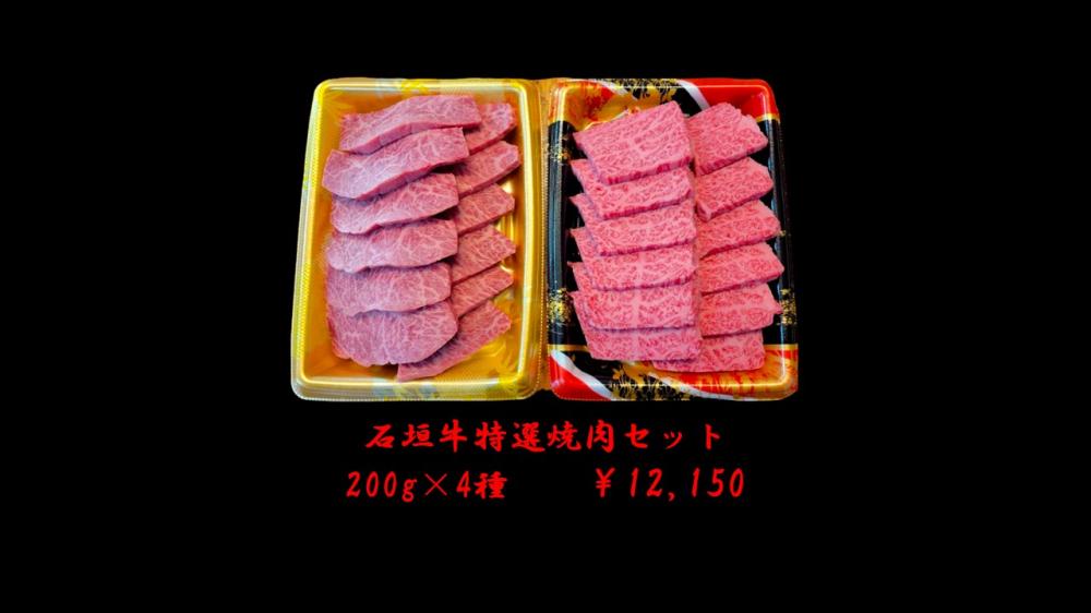 【冷凍　石垣牛特選焼肉セット200g×4種】  1パック　