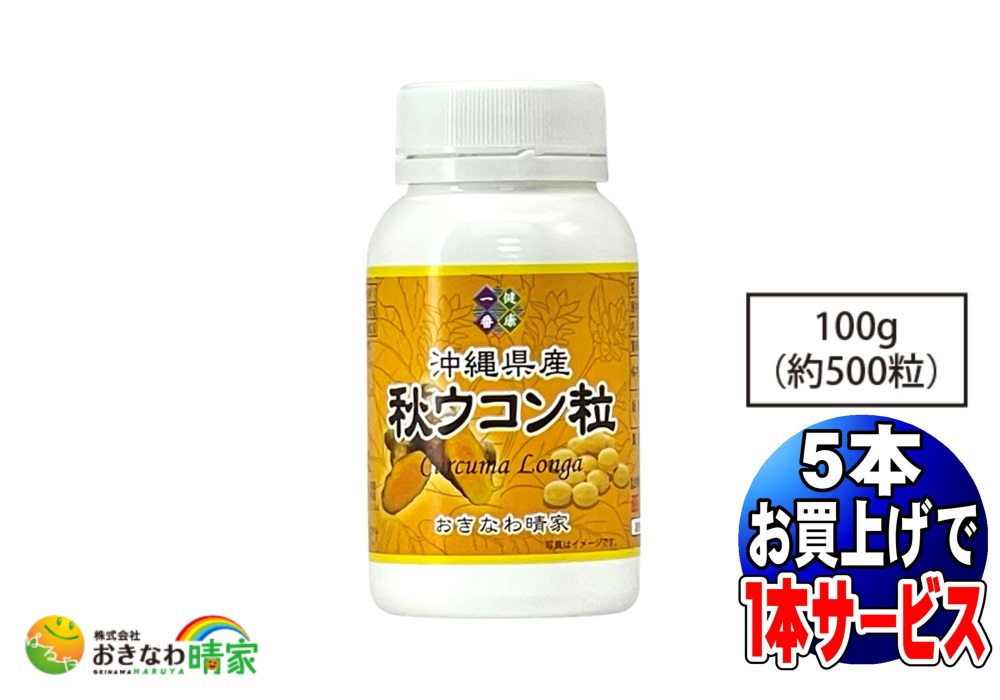 沖縄県産 秋ウコン粒 100g(約500粒)